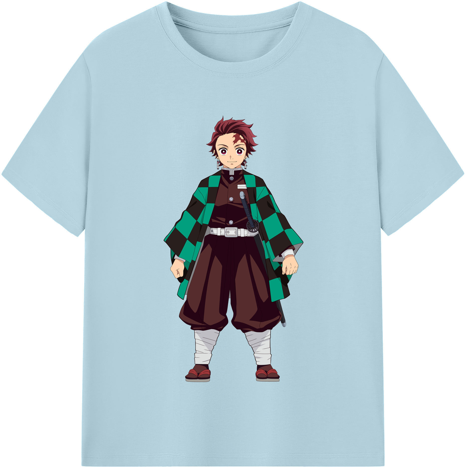 （画像用） 鬼滅の刃 竈門 炭治郎／かまど たんじろう Kamado Tanjirou 綿100％半袖Tシャツ（フロントプリント）